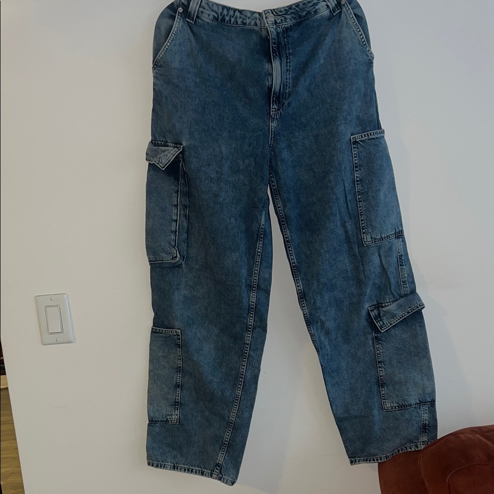 ASOS Women's Blue Cargo Jeans